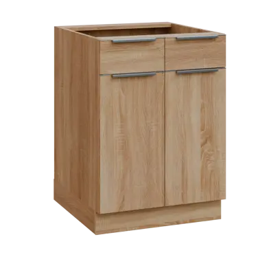 SIS - 6DZ2 spodní skříňka, 2-dveřová, 2-zásuvková, 870x600x600, dub bardolino